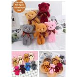 6 Adet Peluş Ayıcık Set Mini Yumoş Çanta Süsü Aksesuarı Anahtarlık Karışık Renk 11 cm