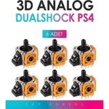 6 Adet Ps4 3D Analog Joystick Motor Playstation 4 Dualshock Kol Tamir Yedek Parça - Siyah