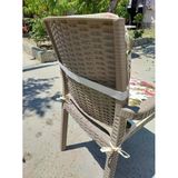 6 Adet Rattan Arkalıklı Sandalye Minderi (Kalınlık 4cm)-İngiliz Gülü (Pamuklu Kumaş)