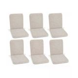 6 Adet Rattan Arkalıklı Sandalye Minderi (Kalınlık 4Cm)-Primer Bej Yeni