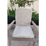 6 Adet Rattan Arkalıklı Sandalye Minderi (Kalınlık 4Cm)-Primer Bej