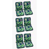 6 Adet Rattan Arkalıklı Sandalye Minderi (Kalınlık 4cm)-Tropikal Yeşil