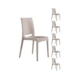 6 Adet Rattan Cappucino Sandalye / Balkon-bahçe-teras Bej