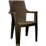 6 Adet Rattan Efektli Elegance Plastik Sandalye - 6456 Ecorce Tube Marron - Polyester