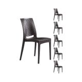 6 Adet Rattan Kahve Sandalye / Balkon-bahçe-teras Kahverengi
