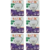 (6 Adet) Şavk 12Volt Ac/Dc 4,5W (22W) Beyaz Işık (6500K) Gu5.3 Duylu (İğne Bacak) Led Çanak Ampul