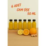 6 Adet Şeffaf Cam Shot Şişesi Siyah Plastik Kapaklı Hediyelik Koku Süs Çok Amaçlı Şişe 50ML