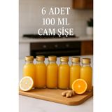 6 Adet Şeffaf Cam Shot Şişesi Sızdırmaz Gold Metal Kapaklı Kolonya Koku Süs Çok Amaçlı Şişe 100ML