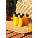6 Adet Siyah Sızdırmaz Kapaklı 100 Ml Plastik Ginger Shot Şişe Detoks Meyve Detox Şat Şişesi