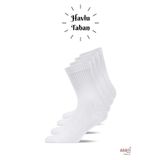 6 Adet Spor Çorap Havlu Taban Fitilli Beyaz Unisex Soket Esinti Halı Saha Tenis Antreman