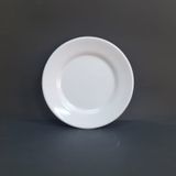 6 Adet Standart Çizgi Melamin Tatlı & Yemek Servis Tabağı 21 Cm - Beyaz Beyaz