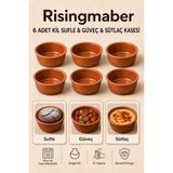 6 Adet Sütlaç Çömlek Kasesi Sufle Kasesi ve Güveç Seti Fırın Kasesi, Toprak Çömlek Kase Ta - Çok Renkli - 1 Adet