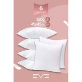 6 Adet Throw Serisi Antialerjik %100 Silikon Elyaf Dolgulu Kırlent Iç Kare Yastık 45x45cm 350gr