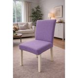 (6 Adet) Tuğla Desen Likrali Kumaş Sandalye Örtüsü, Lastikli, Esnekli ,kaliteli Sandalye Kılıfı - 38 x 55 cm - Mor