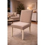 (6 Adet) Tuğla Desen Likrali Kumaş Sandalye Örtüsü, Lastikli, Esnekli ,kaliteli Sandalye Kılıfı - 38 x 55 cm - Vizon