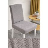 (6 Adet) Tuğla Desen Likrali Kumaş Sandalye Örtüsü, Lastikli, Esnekli ,kaliteli Sandalye Kılıfı - 40 x 55 cm - Gri