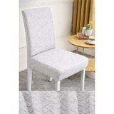 (6 Adet) Tuğla Desen Likrali Kumaş Sandalye Örtüsü, Lastikli, Esnekli ,kaliteli Sandalye Kılıfı - 40 x 55 cm - Taş - Gri