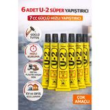 6 Adet U-2 Süper Yapıştırıcı 7 Cc Güçlü Hızlı Yapıştırıcı Çok Amaçlı Metal Plastik Ahşap Deri Yapıştırıcı