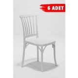 6 Adet Violet Beyaz Sandalye / Balkon-Bahçe-Mutfak