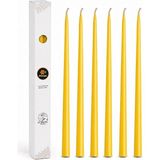 (6 Adet x 35CM) Sarı Konik Balmumu Mum Şamdan Mumu Doğal Petek Bal Mumu Mum Dekoratif Beeswax Can