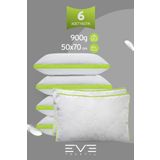 6 Adet Yeşil Serisi Kılıflı Fermuarlı Klimali Antialerjik Silikon Nano Elyaf Yastık 50X70cm
