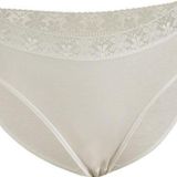 6 Adet Yıldız Bayan Likralı Beli Dantelli Bikini Külot Ekru 3523
