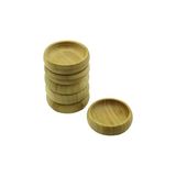 6 ADET - YUVARLAK AHŞAP BAMBU ÇEREZLİK - LOKUMLUK KASE DERİNLİK: 1.7CM - ÇAP: 8.8CM (2818)
