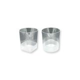 6 AdetKristal Sert Plastik Mika Yuvarlak ve Kare Bardak 10'arlı Paket