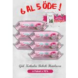 6 Al 5 Öde Bebek Islak Mendili Gül Kokulu 90 Yaprakve Rosie