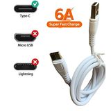 6 AMPER 1 metre 6A SUPER HIZLI FAST TYPE C Type-C USB DATA ŞARJ ŞARZ KABLO