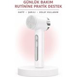 6 Başlıklı Şarjlı Elektrikli Yüz Temizleme Cihazı 15 Kademeli Type-C Bakım Fırçası - Beyaz