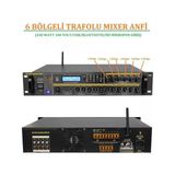 6 Bölgeli Trafolu Mixer Amfi ( 250 Watt 100 Volt Usb/bt Iki Mic Giriş)