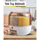 6 Bölmeli Dönebilen Hava Geçirmez Kuru Gıda ve Bakliyat Saklama Kabı - Seçenek 1