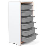 6 Çekmeceli Çocuk Oyuncak ve Aktivite Dolabı,Beyaz-Gri 18mm MDF