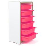 6 Çekmeceli Çocuk Oyuncak ve Aktivite Dolabı,Beyaz-Pembe 18mm MDF