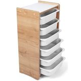 6 Çekmeceli Çocuk Oyuncak ve Aktivite Dolabı,Ceviz-Beyaz 18mm MDF
