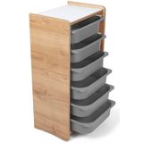 6 Çekmeceli Çocuk Oyuncak ve Aktivite Dolabı,Ceviz-Gri 18mm MDF