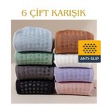 6 Çift Karışık Renkli Yoga ve Pilates Için Kaydırmaz Tabanlı Çorap 6'lı