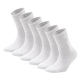 6 Çift Pamuklu Tenis Çorap Soket Boy - Unisex, Pamuklu BEYAZ Çizgili Fitilli Kolej Spor Nefes Alabilir Atletik Performans ve Kompresyon Tenis Çorapları (Beyaz, 41-45)