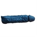 6 cm Dolgulu 19 cm Damarlı Premium Siyah Penis Kılıfı - BDM1146