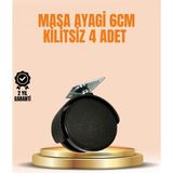 6 cm Kilitsiz Masa Ayağı Tekerleği 4’lü Set Çok Amaçlı - 000-Siyah - Değişken