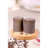 6 cm Mat Toprak Stackable Tuzluk ve Biberlik Seti, Şık ve Kullanışlı - Seçenek 1