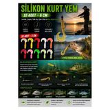 6 Cm Silikon Kurt Yem 10 Adet/ Spin , Olta Ve Kıyı Avı İçin / Levrek, Çupra Ve Alabalık Avında Kullanılan Yapay Balık Yemi.