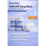 6 Cm X 4 M Hidrofil Sargı Bezi Pamuklu Gazlı Bez Kısa Metraj Sarım Bezi 5 Adet