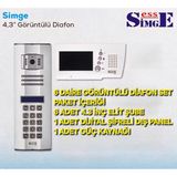 6 Daire Set Simge Görüntülü Diafon - Beyaz