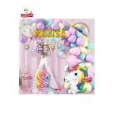 6 Gold Harfli Yaş Unicorn Temalı Iyi Ki Doğdun Makaron Balon Doğum Günü Parti Kutlama Seti Süsü, 27278733796733