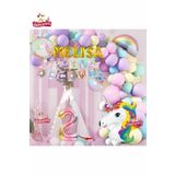 6 Gold Harfli Yaş Unicorn Temalı Iyi Ki Doğdun Makaron Balon Doğum Günü Parti Kutlama Seti Süsü, 5075750705075750