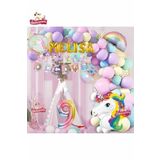 6 Gold Harfli Yaş Unicorn Temalı Iyi Ki Doğdun Makaron Balon Doğum Günü Parti Kutlama Seti Süsü, 7056879375750