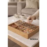 6 Gözlü, Akrilik Kapaklı, Mdf Çok Amaçlı Dekoratif Kutu, Takı Organizeri, Çerezlik 30x20 cm