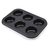 6 Gözlü Muffin ve Cupcake Tepsisi – Yapışmaz Metal Kek Kalıbı, Fırın Uyumlu Mini Kek Pişi - Çok Renkli